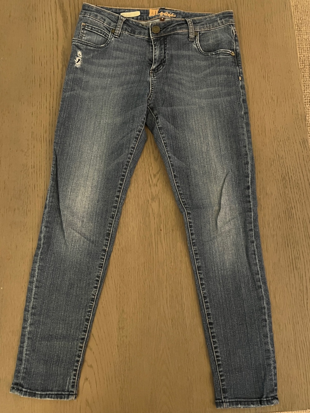 Kut from the Kloth Distressed Boyfriend Jeans - Medium Blue Wash